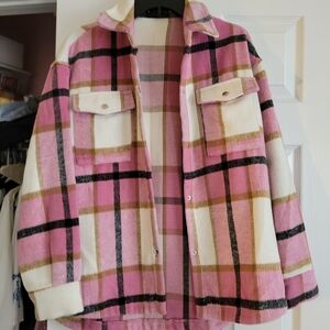 Kittenish Pink Plaid Button Down Shirt